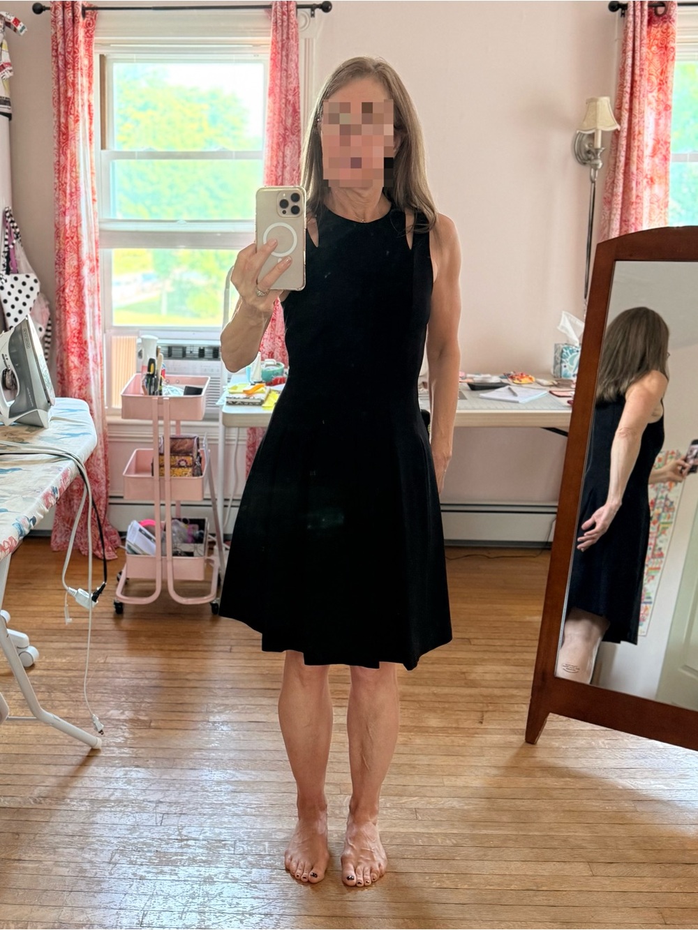 Philosophy Black Sleeveless Fit-and-Flare Dress
